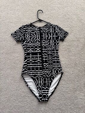 MICHAEL Michael Kors Black and White Patterned Bathing Suit